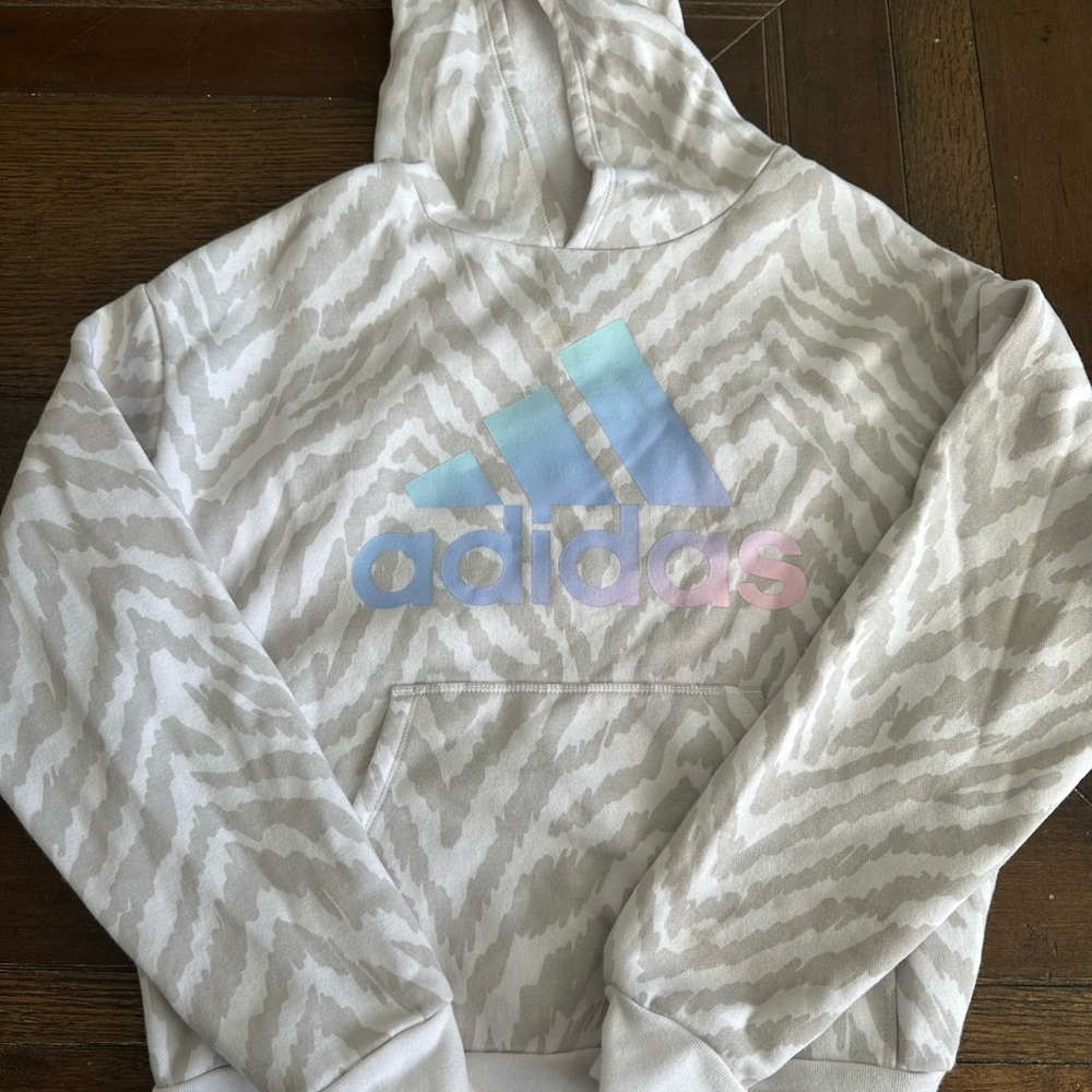 Adidas zebra print sweatshirt, size 10-12